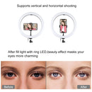 PULUZ 11.8 inch 30cm RGB Dimmable LED Ring Vlogging Selfie Photography Video Lights with Cold Shoe Tripod Ball Head & Phone Clamp (Black)(US Plug)