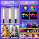 PULUZ 122 LEDs Photo Handheld Stick Light Full Color RGB Fill Light with Barndoor