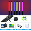 PULUZ 122 LEDs Photo Handheld Stick Light Full Color RGB Fill Light with Barndoor