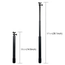 PULUZ Waterproof Aluminum Alloy Extendable Handheld Selfie Stick Monopod with Quick Release Base & Long Screw & Lanyard forGoPro HERO10 Black / HERO9 Black / HERO8 Black / HERO7 /6 /5 /5 Session /4 Se ... o Action and Other Action Cameras, Length: 38-97cm