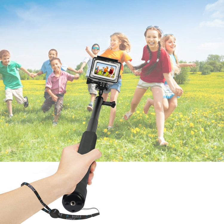 PULUZ Waterproof Aluminum Alloy Extendable Handheld Selfie Stick Monopod with Quick Release Base & Long Screw & Lanyard forGoPro HERO10 Black / HERO9 Black / HERO8 Black / HERO7 /6 /5 /5 Session /4 Se ... o Action and Other Action Cameras, Length: 38-97cm