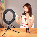 PULUZ 6.2 inch 16cm USB RGBW Dimmable LED Ring Vlogging Photography Video Lights with Cold Shoe Tripod Ball Head & Remote Control(Black)