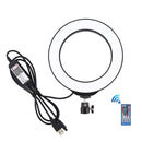 PULUZ 6.2 inch 16cm USB RGBW Dimmable LED Ring Vlogging Photography Video Lights with Cold Shoe Tripod Ball Head & Remote Control(Black)