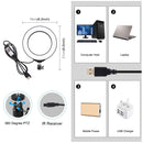 PULUZ 6.2 inch 16cm USB RGBW Dimmable LED Ring Vlogging Photography Video Lights with Cold Shoe Tripod Ball Head & Remote Control(Black)
