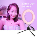 PULUZ 6.2 inch 16cm USB RGBW Dimmable LED Ring Vlogging Photography Video Lights with Cold Shoe Tripod Ball Head & Remote Control(Pink)