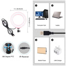 PULUZ 6.2 inch 16cm USB RGBW Dimmable LED Ring Vlogging Photography Video Lights with Cold Shoe Tripod Ball Head & Remote Control(Pink)