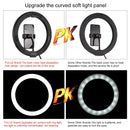 PULUZ 10.2 inch 26cm USB RGBW Dimmable LED Ring Vlogging Photography Video Lights with Tripod Ball Head & Remote Control & Phone Clamp(Black)