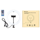 PULUZ 10.2 inch 26cm USB RGBW Dimmable LED Ring Vlogging Photography Video Lights with Tripod Ball Head & Remote Control & Phone Clamp(Black)