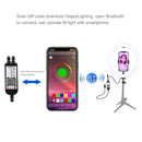 PULUZ 10.2 inch 26cm USB RGBW Dimmable LED Ring Vlogging Photography Video Lights with Tripod Ball Head & Remote Control & Phone Clamp(Black)