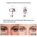 PULUZ 10.2 inch 26cm USB RGBW Dimmable LED Ring Vlogging Photography Video Lights with Tripod Ball Head & Remote Control & Phone Clamp(Black)