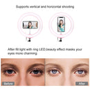 PULUZ 10.2 inch 26cm USB RGBW Dimmable LED Ring Vlogging Photography Video Lights with Tripod Ball Head & Remote Control & Phone Clamp(Pink)
