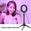 PULUZ 4.7 inch 12cm Curved Surface USB 10 Modes 8 Colors RGBW Dimmable LED Ring Vlogging Photography Video Lights with Tripod Ball Head(Black)