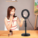 PULUZ 4.7 inch 12cm Curved Surface USB 10 Modes 8 Colors RGBW Dimmable LED Ring Vlogging Photography Video Lights with Tripod Ball Head(Black)