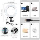 PULUZ 4.7 inch 12cm Curved Surface USB 10 Modes 8 Colors RGBW Dimmable LED Ring Vlogging Photography Video Lights with Tripod Ball Head(Black)
