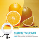 PULUZ 4.7 inch 12cm Curved Surface USB 10 Modes 8 Colors RGBW Dimmable LED Ring Vlogging Photography Video Lights with Tripod Ball Head(Black)