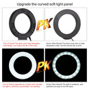 PULUZ 4.7 inch 12cm Curved Surface USB 10 Modes 8 Colors RGBW Dimmable LED Ring Vlogging Photography Video Lights with Tripod Ball Head(Black)