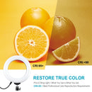 PULUZ 6.2 inch 16cm USB 10 Modes 8 Colors RGBW Dimmable LED Ring Vlogging Photography Video Lights with Tripod Ball Head(Black)