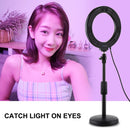 PULUZ 6.2 inch 16cm USB 10 Modes 8 Colors RGBW Dimmable LED Ring Vlogging Photography Video Lights with Tripod Ball Head(Black)