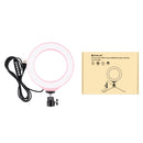 PULUZ 6.2 inch 16cm USB 10 Modes 8 Colors RGBW Dimmable LED Ring Vlogging Photography Video Lights with Tripod Ball Head(Pink)