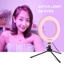 PULUZ 6.2 inch 16cm USB 10 Modes 8 Colors RGBW Dimmable LED Ring Vlogging Photography Video Lights with Tripod Ball Head(Pink)