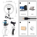 PULUZ 10.2 inch 26cm USB 10 Modes 8 Colors RGBW Dimmable LED Ring Vlogging Photography Video Lights with Tripod Ball Head & Phone Clamp(Black)