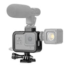 PULUZ for GoPro HERO8 Black Standard Border Aluminum Alloy Frame Mount Protective Case with Base Buckle & Long Screw(Black)