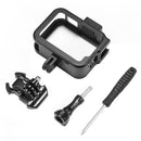 PULUZ for GoPro HERO8 Black Standard Border Aluminum Alloy Frame Mount Protective Case with Base Buckle & Long Screw(Black)