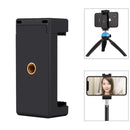 PULUZ Selfie Sticks Tripod Mount Phone Clamp with 1/4 inch Screw Holes & Cold Shoe Base(Black)