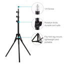 PULUZ Reverse Foldable 4 Sections 1.8m Height Tripod Mount Holder for Vlogging Video Light Live Broadcast Kits(Black)