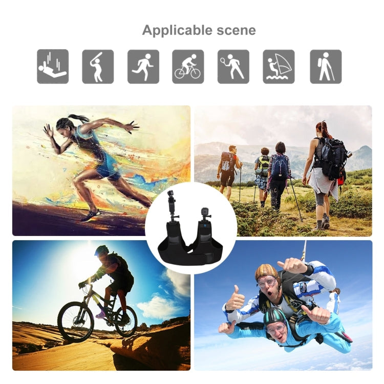 PULUZ Neoprene Dual & Single Shoulder Strap Adjustable Chest Belt Mount for GoPro HERO10 Black / HERO9 Black / HERO8 Black / HERO7 /6 /5 /5 Session /4 Session /4 /3+ /3 /2 /1, Insta360 ONE R, DJI Osmo Action and Other Action Cameras