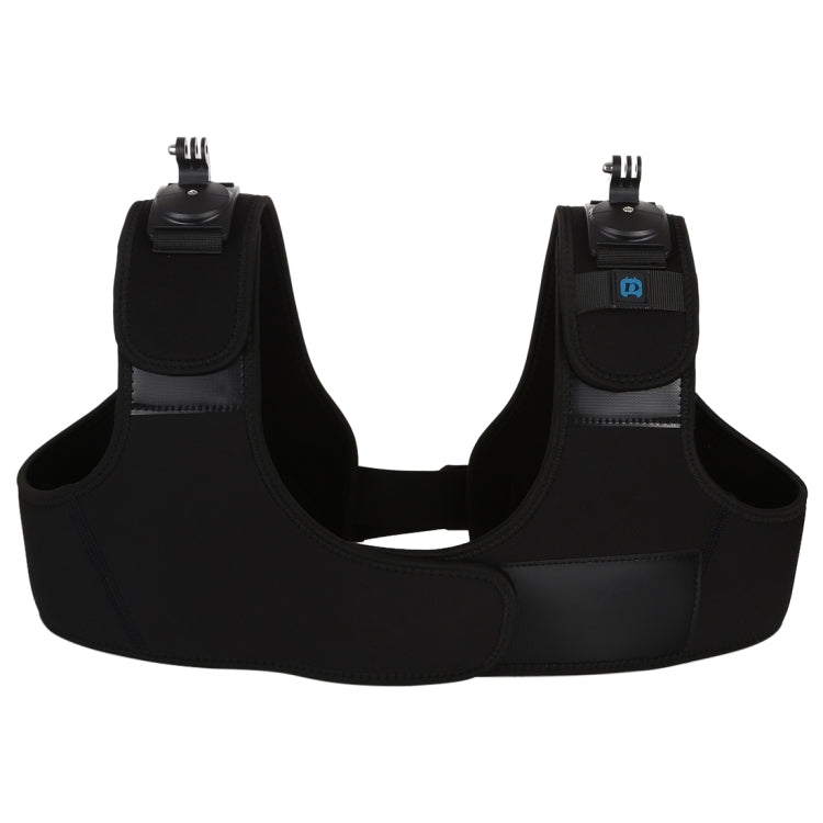 PULUZ Neoprene Dual & Single Shoulder Strap Adjustable Chest Belt Mount for GoPro HERO10 Black / HERO9 Black / HERO8 Black / HERO7 /6 /5 /5 Session /4 Session /4 /3+ /3 /2 /1, Insta360 ONE R, DJI Osmo Action and Other Action Cameras