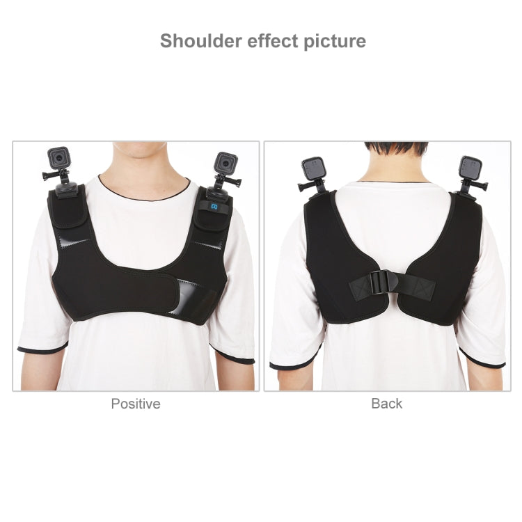 PULUZ Neoprene Dual & Single Shoulder Strap Adjustable Chest Belt Mount for GoPro HERO10 Black / HERO9 Black / HERO8 Black / HERO7 /6 /5 /5 Session /4 Session /4 /3+ /3 /2 /1, Insta360 ONE R, DJI Osmo Action and Other Action Cameras