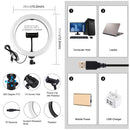 PULUZ 10.2 inch 26cm Curved Surface USB RGBW Dimmable LED Ring Vlogging Photography Video Lights with Tripod Ball Head & Remote Control & Phone Clamp(Black)