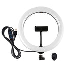 PULUZ 10.2 inch 26cm USB 3 Modes Dimmable Dual Color Temperature LED Curved Diffuse Light Ring Vlogging Selfie Photography Video Lights with Phone Clamp(Black)