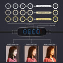 PULUZ 10.2 inch 26cm USB 3 Modes Dimmable Dual Color Temperature LED Curved Diffuse Light Ring Vlogging Selfie Photography Video Lights with Phone Clamp(Black)