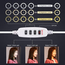 PULUZ 10.2 inch 26cm USB 3 Modes Dimmable Dual Color Temperature LED Curved Diffuse Light Ring Vlogging Selfie Photography Video Lights with Phone Clamp(Pink)