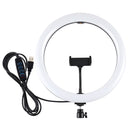 PULUZ 11.8 inch 30cm USB 3 Modes Dimmable Dual Color Temperature LED Curved Diffuse Light Ring Vlogging Selfie Photography Video Lights with Phone Clamp(Black)