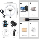 PULUZ 11.8 inch 30cm USB 3 Modes Dimmable Dual Color Temperature LED Curved Diffuse Light Ring Vlogging Selfie Photography Video Lights with Phone Clamp(Black)