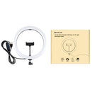 PULUZ 11.8 inch 30cm USB 3 Modes Dimmable Dual Color Temperature LED Curved Diffuse Light Ring Vlogging Selfie Photography Video Lights with Phone Clamp(Black)