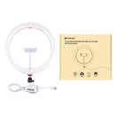 PULUZ 11.8 inch 30cm USB 3 Modes Dimmable Dual Color Temperature LED Curved Diffuse Light Ring Vlogging Selfie Photography Video Lights with Phone Clamp(Pink)