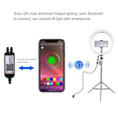 PULUZ 11.8 inch 30cm RGB Dimmable LED Dual Color Temperature LED Curved Diffuse Light Ring Vlogging Selfie Photography Video Lights with Tripod Ball Head & Phone Clamp & Remote Control(Black)