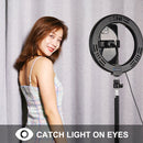 PULUZ 7.9 inch 20cm USB 3 Modes Dimmable Dual Color Temperature LED Curved Light Ring Vlogging Selfie Photography Video Lights with Phone Clamp(Black)
