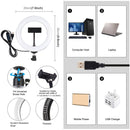 PULUZ 7.9 inch 20cm USB 3 Modes Dimmable Dual Color Temperature LED Curved Light Ring Vlogging Selfie Photography Video Lights with Phone Clamp(Black)