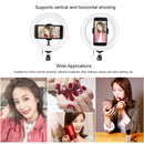 PULUZ 7.9 inch 20cm USB 3 Modes Dimmable Dual Color Temperature LED Curved Light Ring Vlogging Selfie Photography Video Lights with Phone Clamp(Black)