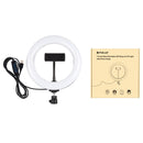 PULUZ 7.9 inch 20cm USB 3 Modes Dimmable Dual Color Temperature LED Curved Light Ring Vlogging Selfie Photography Video Lights with Phone Clamp(Black)