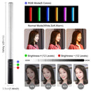 PULUZ RGB Colorful Photo LED Stick Adjustable Color Temperature Handheld LED Fill Light with Remote Control(Black)