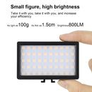PULUZ Pocket 100 LED 800LM RGB Full Color Dimmable LED Color Temperature Vlogging On Camera Light Photography Fill Light for Canon, Nikon, DSLR Cameras, Smartphones(Black)
