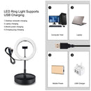 PULUZ 10.2 inch 26cm USB 3 Modes Dimmable Dual Color Temperature LED Curved Ring Vlogging Selfie Photography Video Lights with Bluetooth Remote Shutter & Folding Desktop Holder & Phone Clamp(Black)