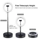 PULUZ 10.2 inch 26cm USB 3 Modes Dimmable Dual Color Temperature LED Curved Ring Vlogging Selfie Photography Video Lights with Bluetooth Remote Shutter & Folding Desktop Holder & Phone Clamp(Black)