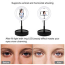 PULUZ 10.2 inch 26cm USB 3 Modes Dimmable Dual Color Temperature LED Curved Ring Vlogging Selfie Photography Video Lights with Bluetooth Remote Shutter & Folding Desktop Holder & Phone Clamp(Black)